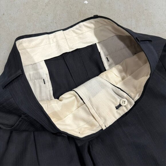 Joseph & Feiss International Suit 2pc Pinstripe Black 38R 32x28 - Picture 11 of 12